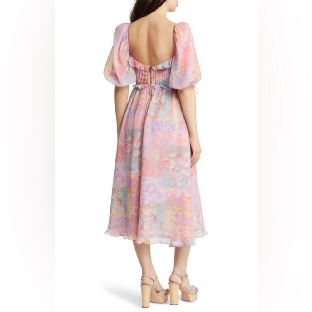 For love & lemons Odessa midi puff sleeve dress - Picture 4 of 9